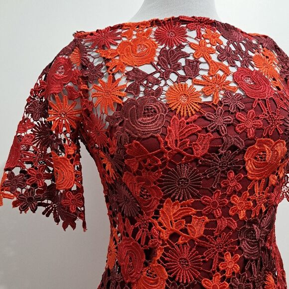 Anthropologie Eva Franco Brigitte Floral Lace Embroidered Crochet Midi Dress 0 - Picture 13 of 16